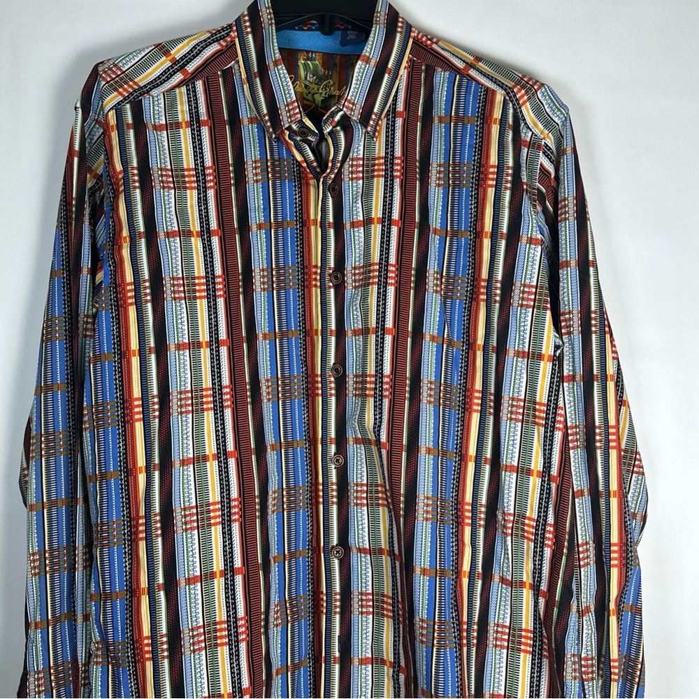 Robert Graham Blue and Red Plaid Men's Shirt